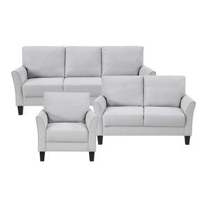 Felix 3-Piece Textured Fabric Living Room Sofa Set