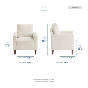 Caspian Corduroy Fabric Living Room Chair