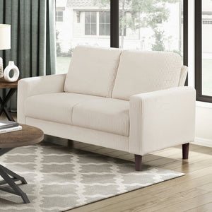 Caspian Corduroy Fabric Living Room Loveseat