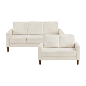 Caspian 2-Piece Corduroy Fabric Living Room Sofa Set