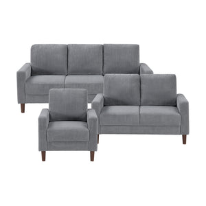 Caspian 3-Piece Corduroy Fabric Living Room Sofa Set