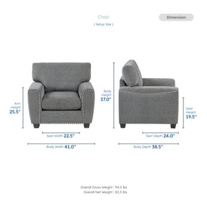 Windsor Chenille Fabric Living Room Chair