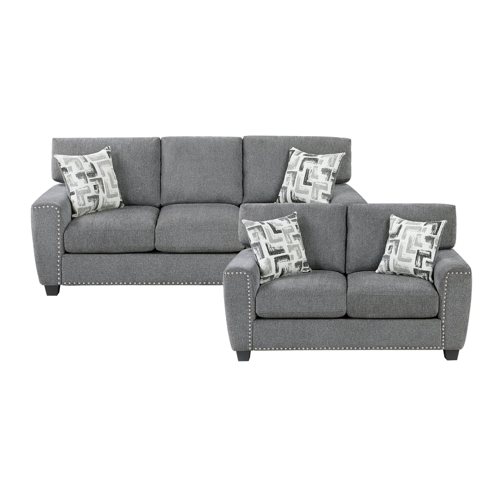 Windsor 2-Piece Chenille Fabric Living Room Sofa Set
