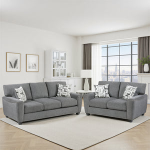 Windsor 2-Piece Chenille Fabric Living Room Sofa Set