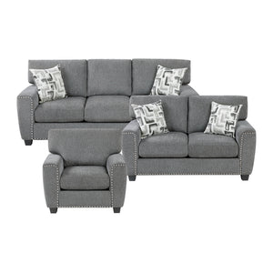 Windsor 3-Piece Chenille Fabric Living Room Sofa Set