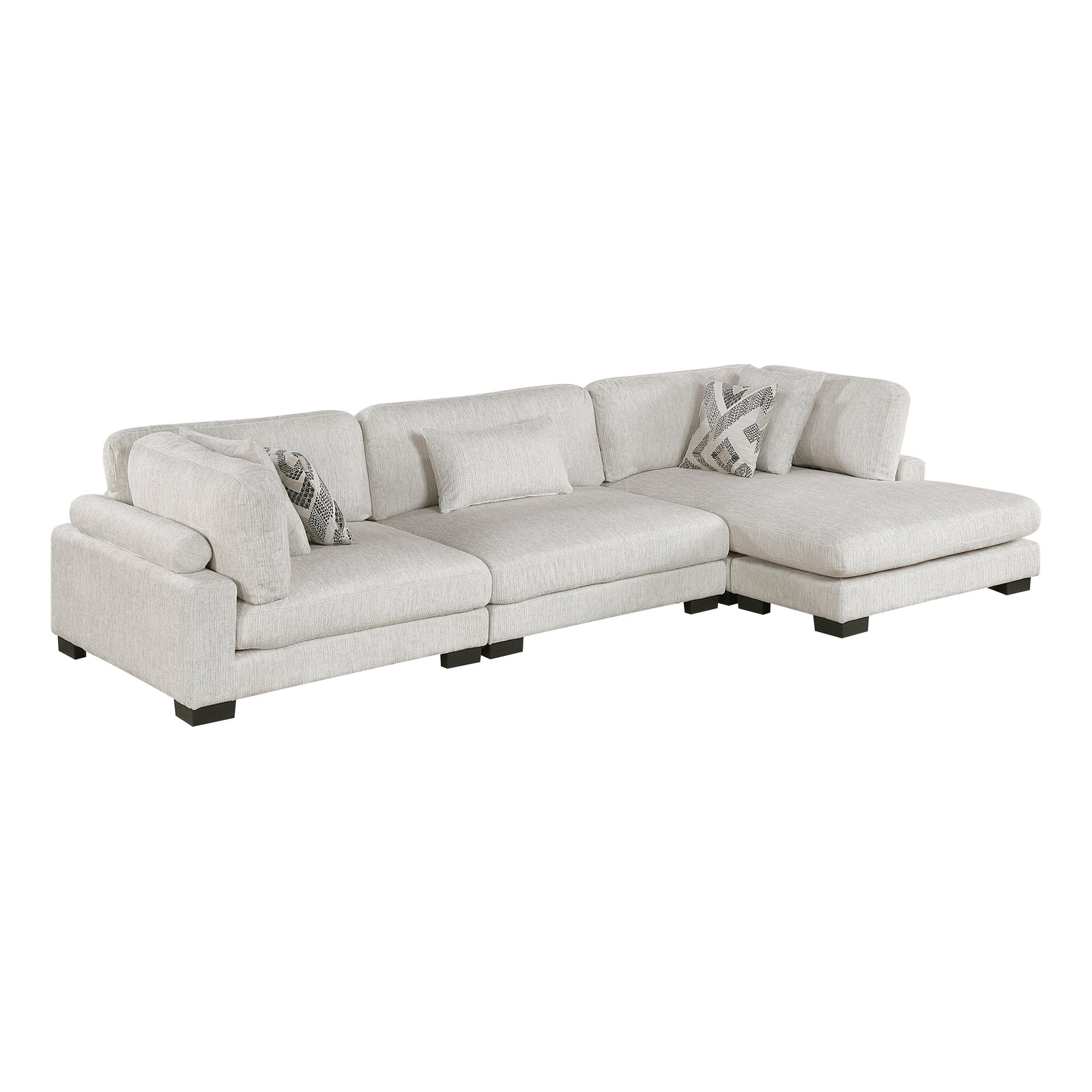 Abbeville 3-Piece Microfiber Modular Sectional Sofa with Chaise