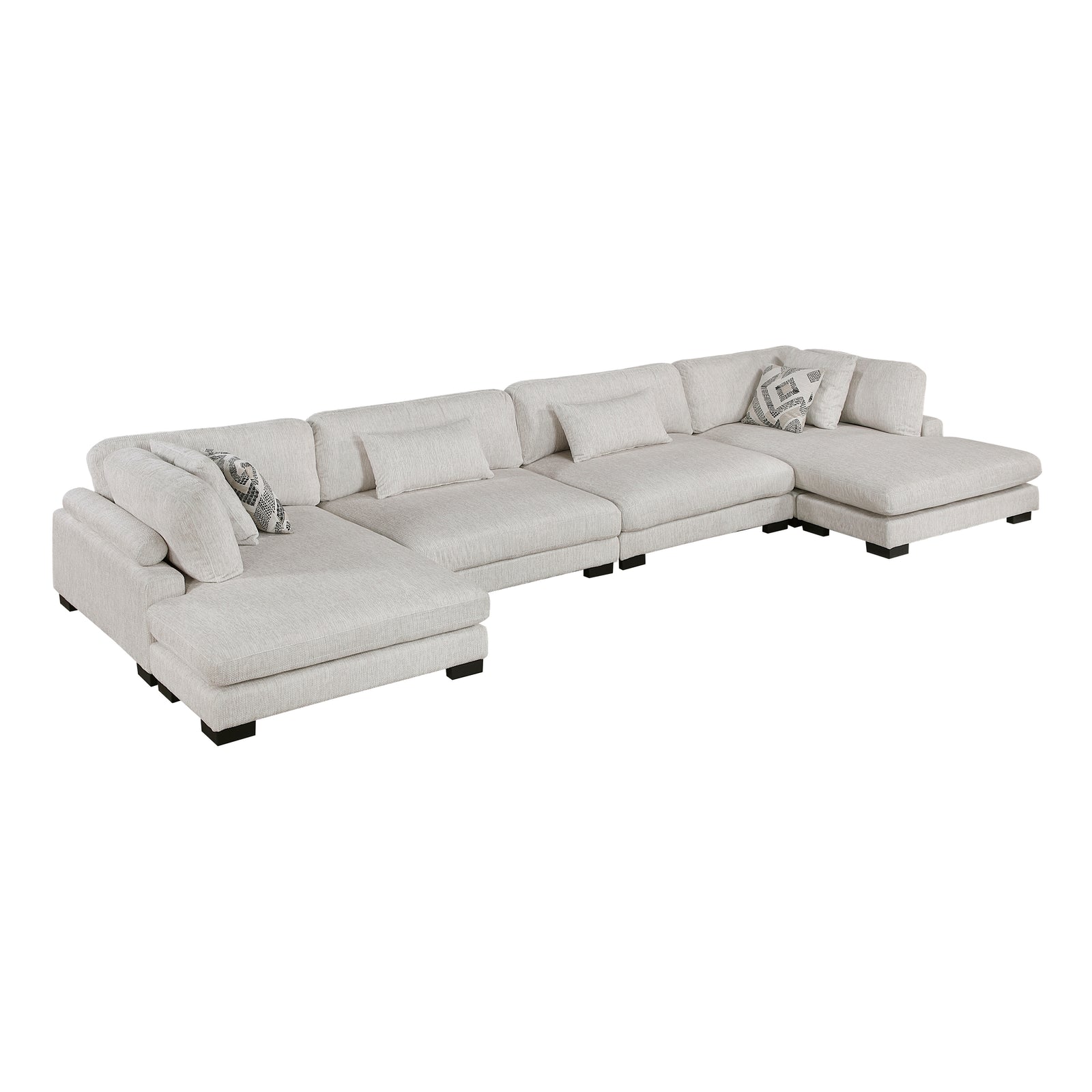 Abbeville 4-Piece Microfiber Modular Sectional Sofa with Chaise