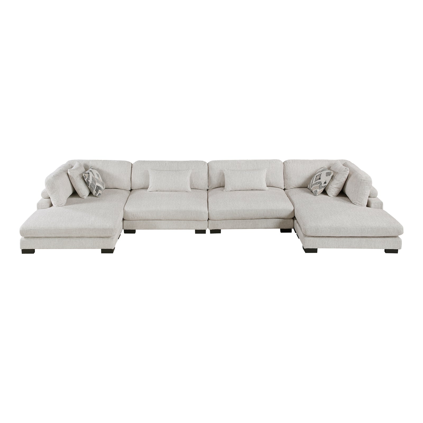 Abbeville 4-Piece Microfiber Modular Sectional Sofa with Chaise