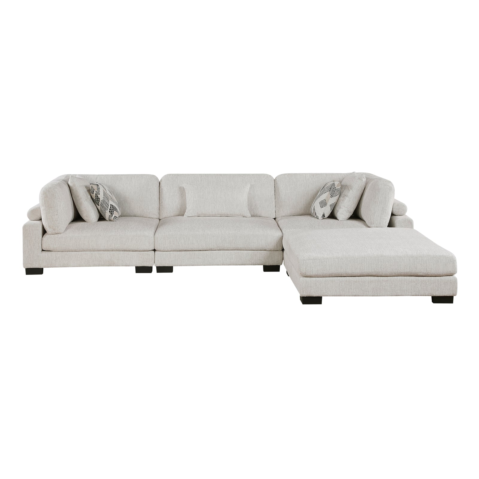Abbeville 4-Piece Microfiber Modular Sectional Sofa with Ottoman