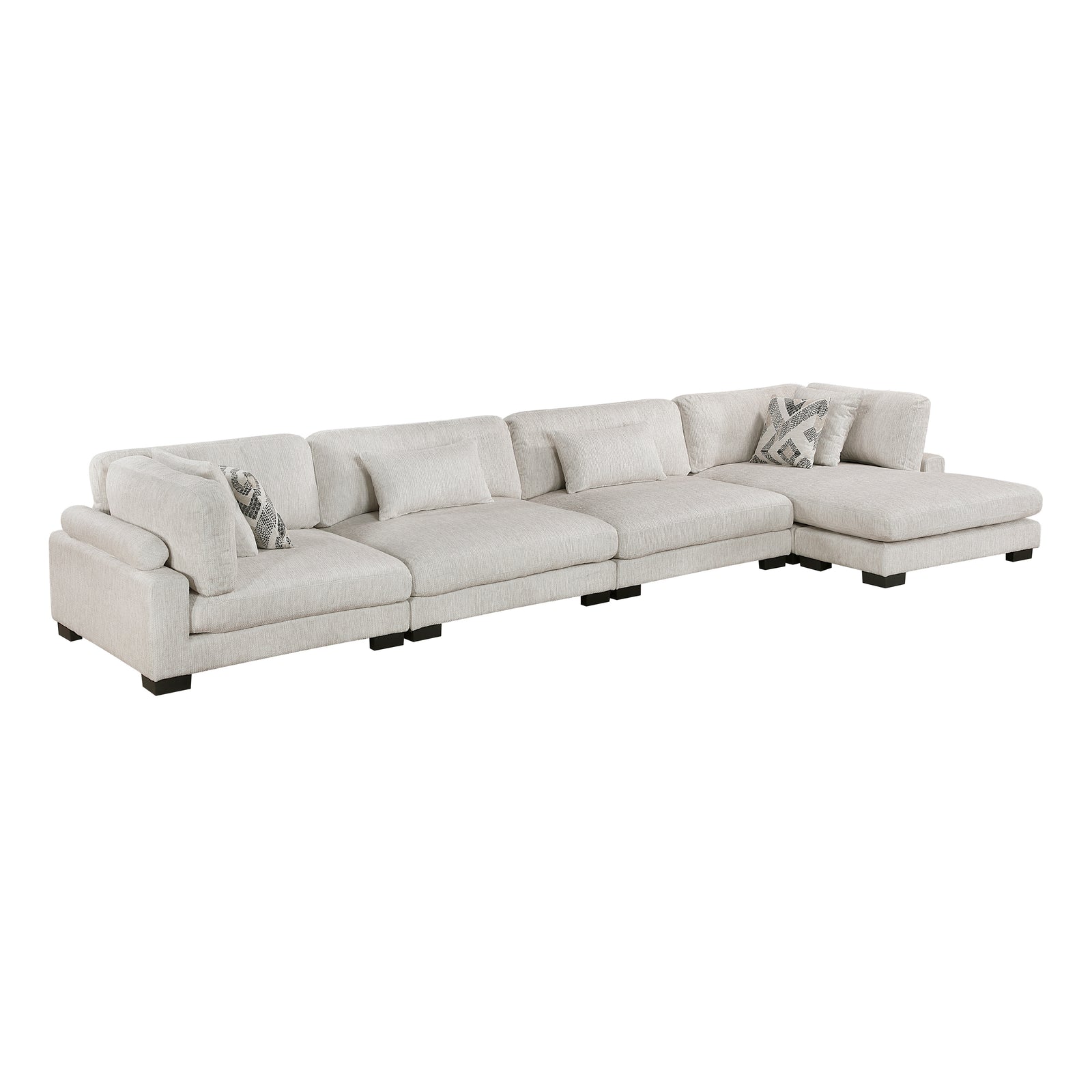 Abbeville 4-Piece Microfiber Modular Sectional Sofa with Chaise