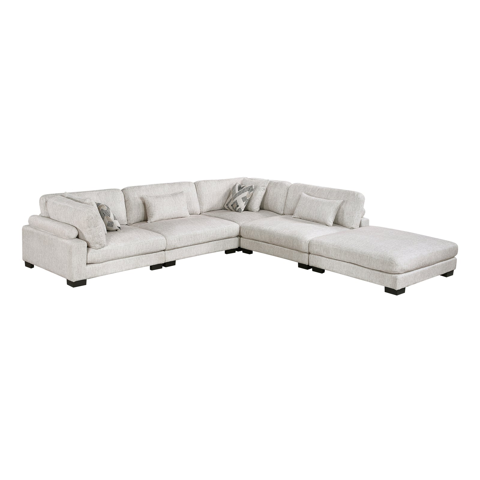 Abbeville 5-Piece Microfiber Modular Sectional Sofa with Ottoman