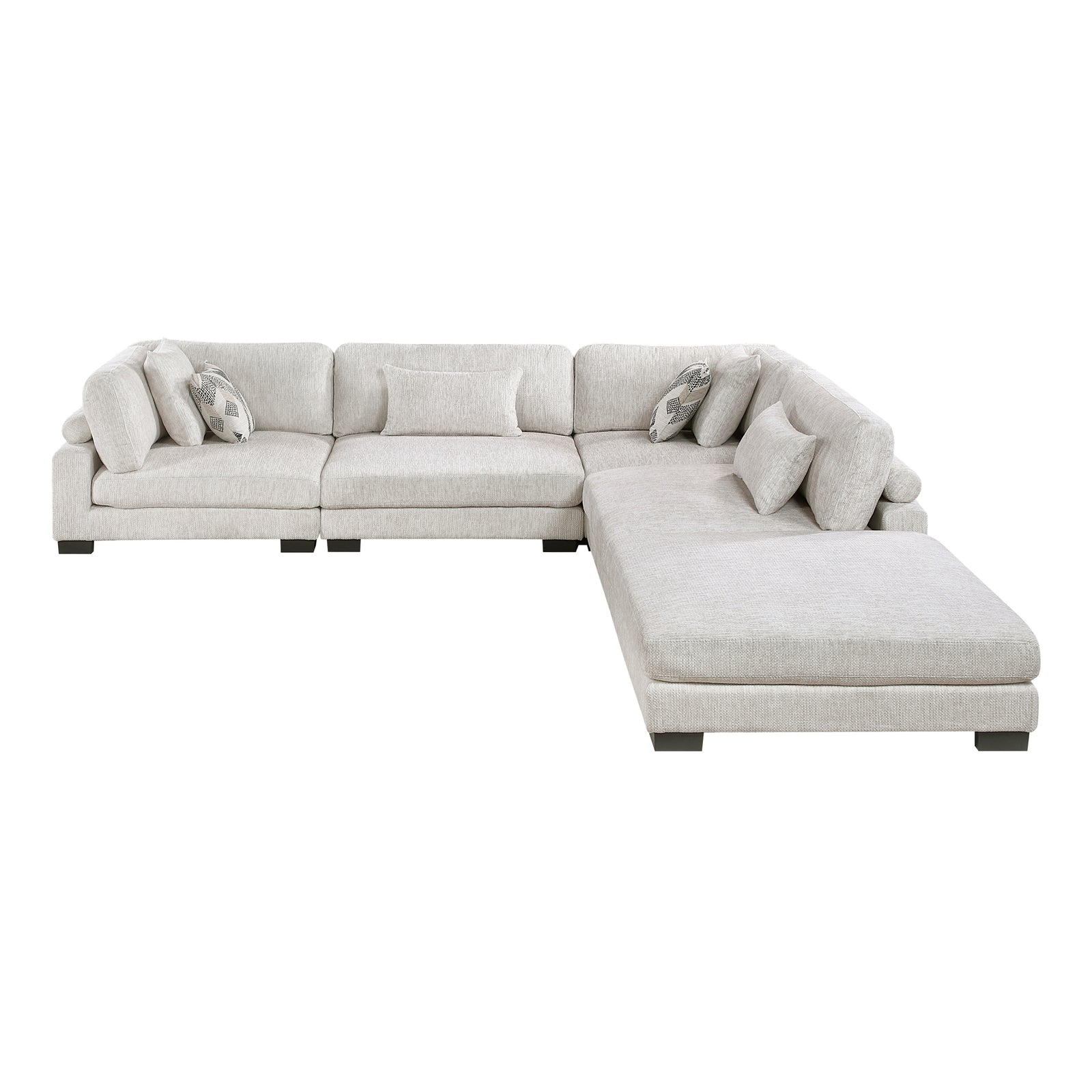 Abbeville 5-Piece Microfiber Modular Sectional Sofa with Ottoman