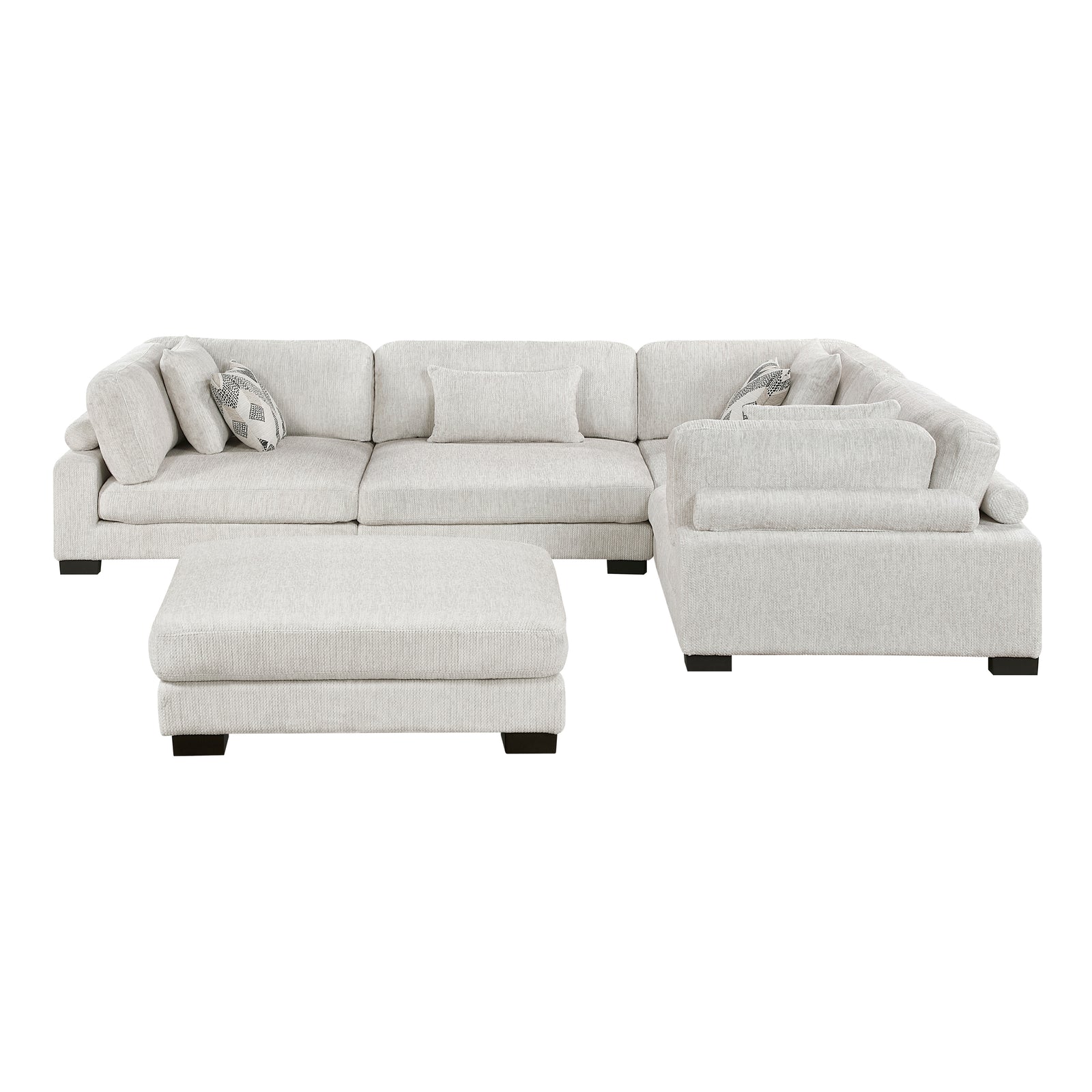 Abbeville 5-Piece Microfiber Modular Sectional Sofa with Ottoman
