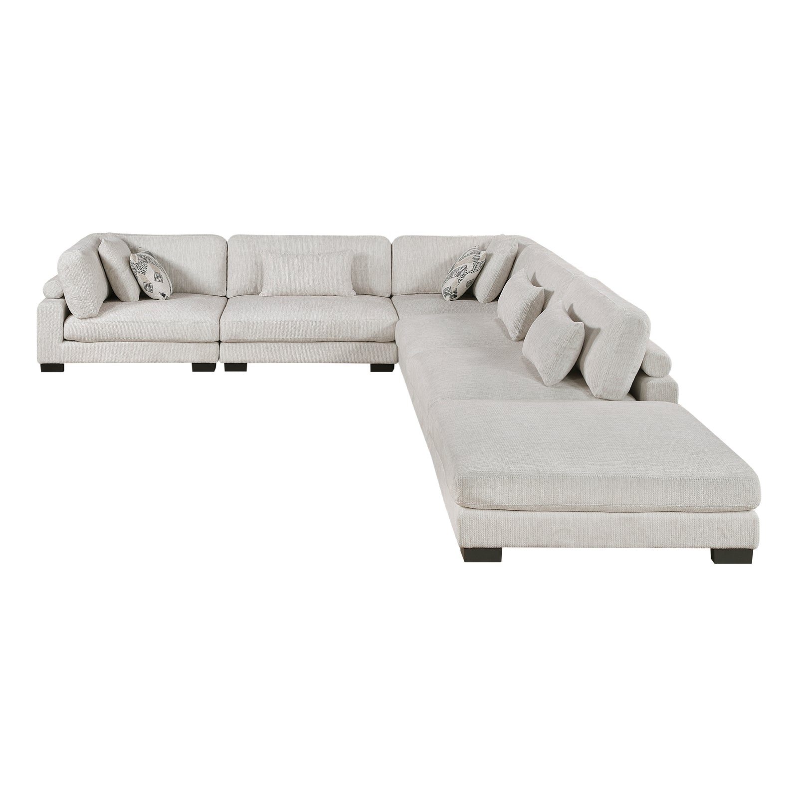 Abbeville 6-Piece Microfiber Modular Sectional Sofa with Ottoman (A)