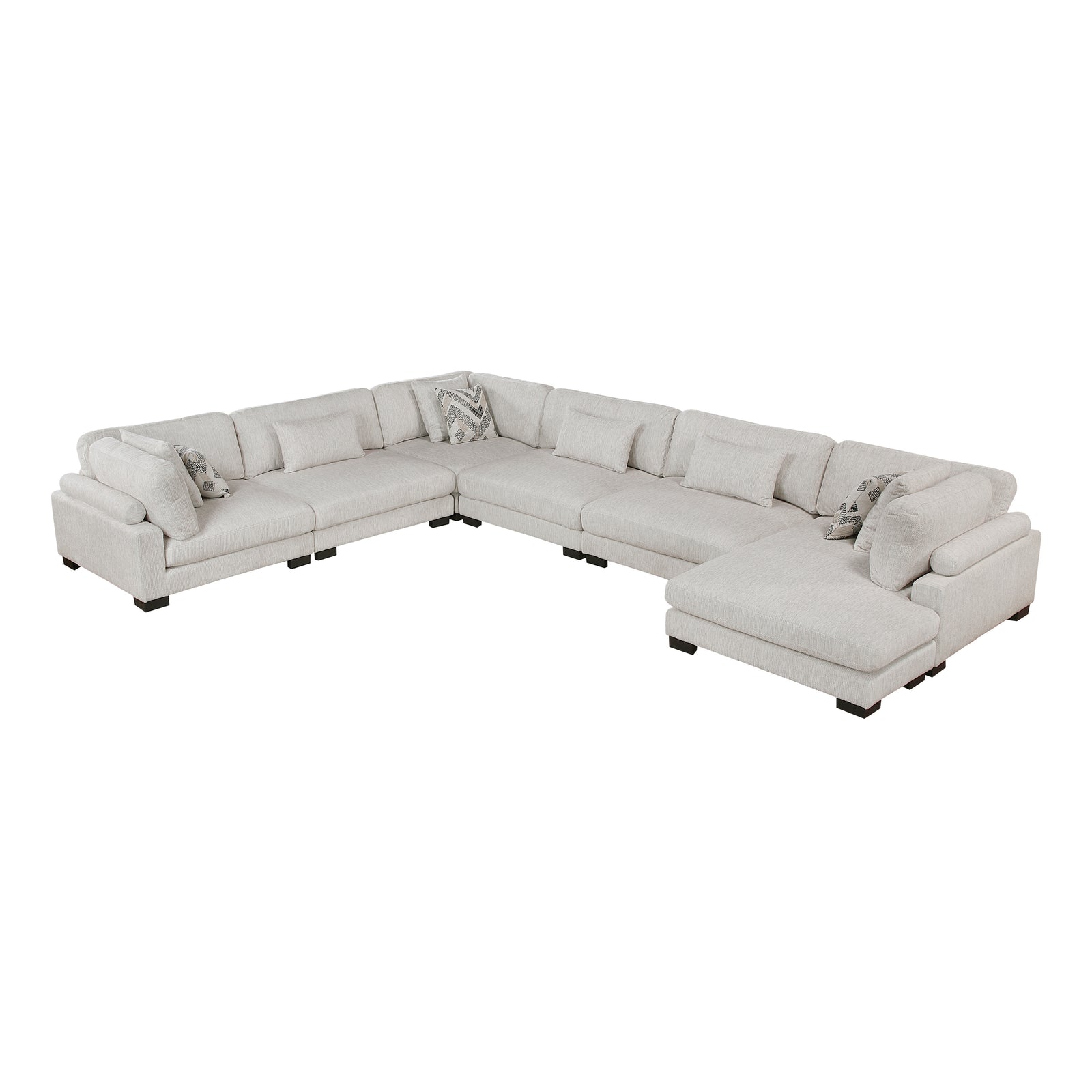 Abbeville 6-Piece Microfiber Modular Sectional Sofa with Chaise