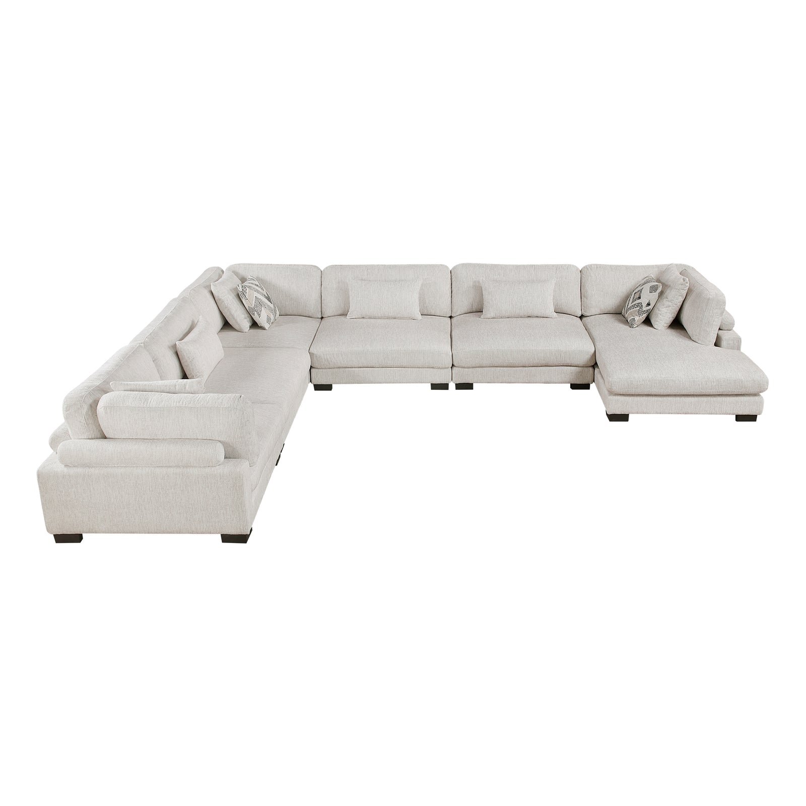 Abbeville 6-Piece Microfiber Modular Sectional Sofa with Chaise