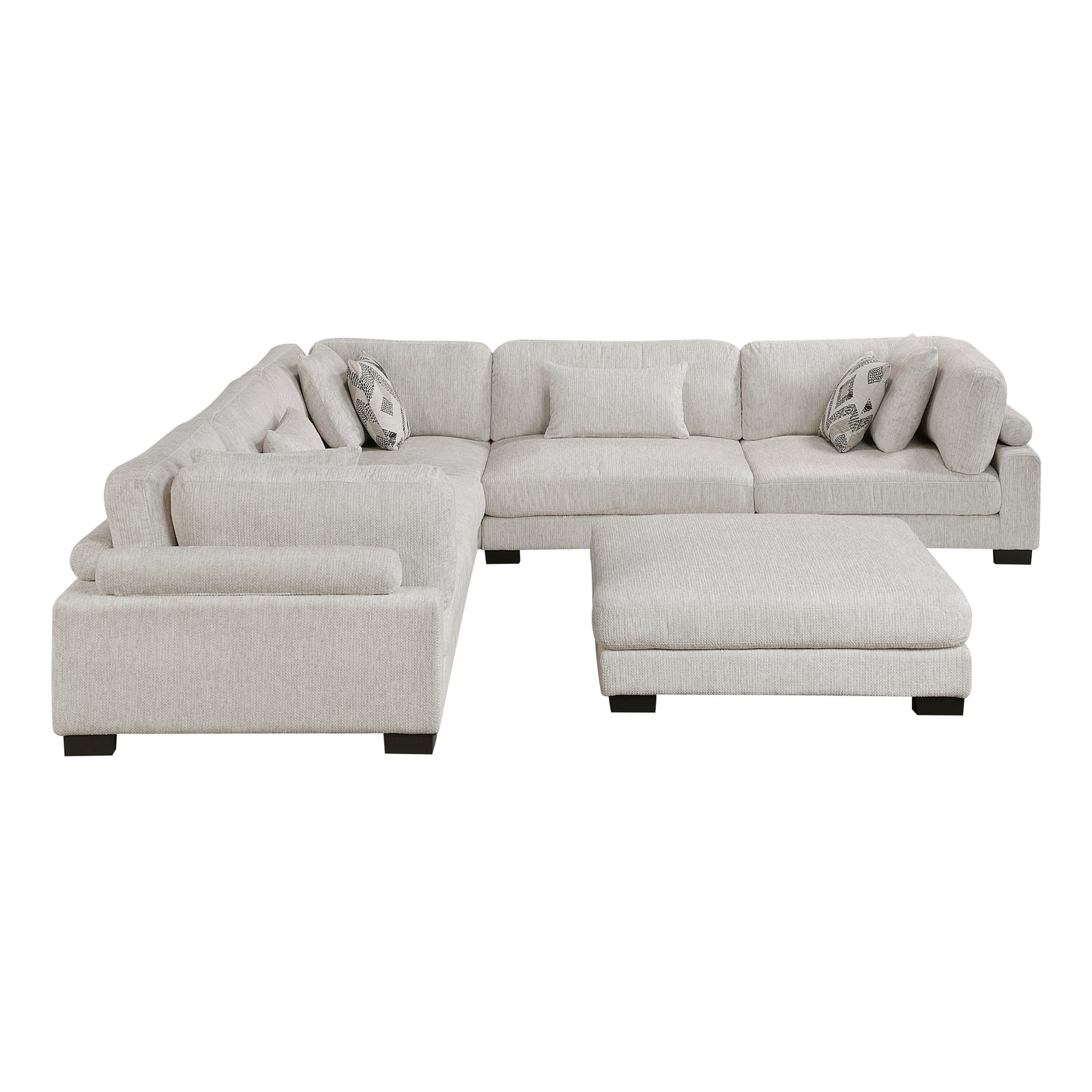 Abbeville 6-Piece Microfiber Modular Sectional Sofa with Ottoman (B)