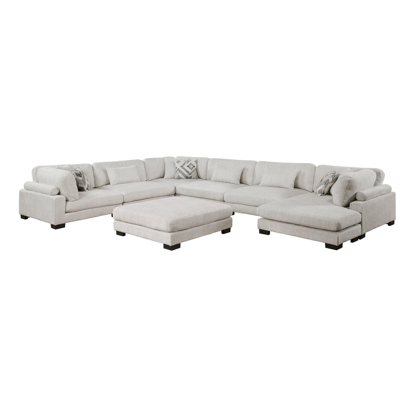 Abbeville 7-Piece Microfiber Modular Sectional Sofa with Ottoman