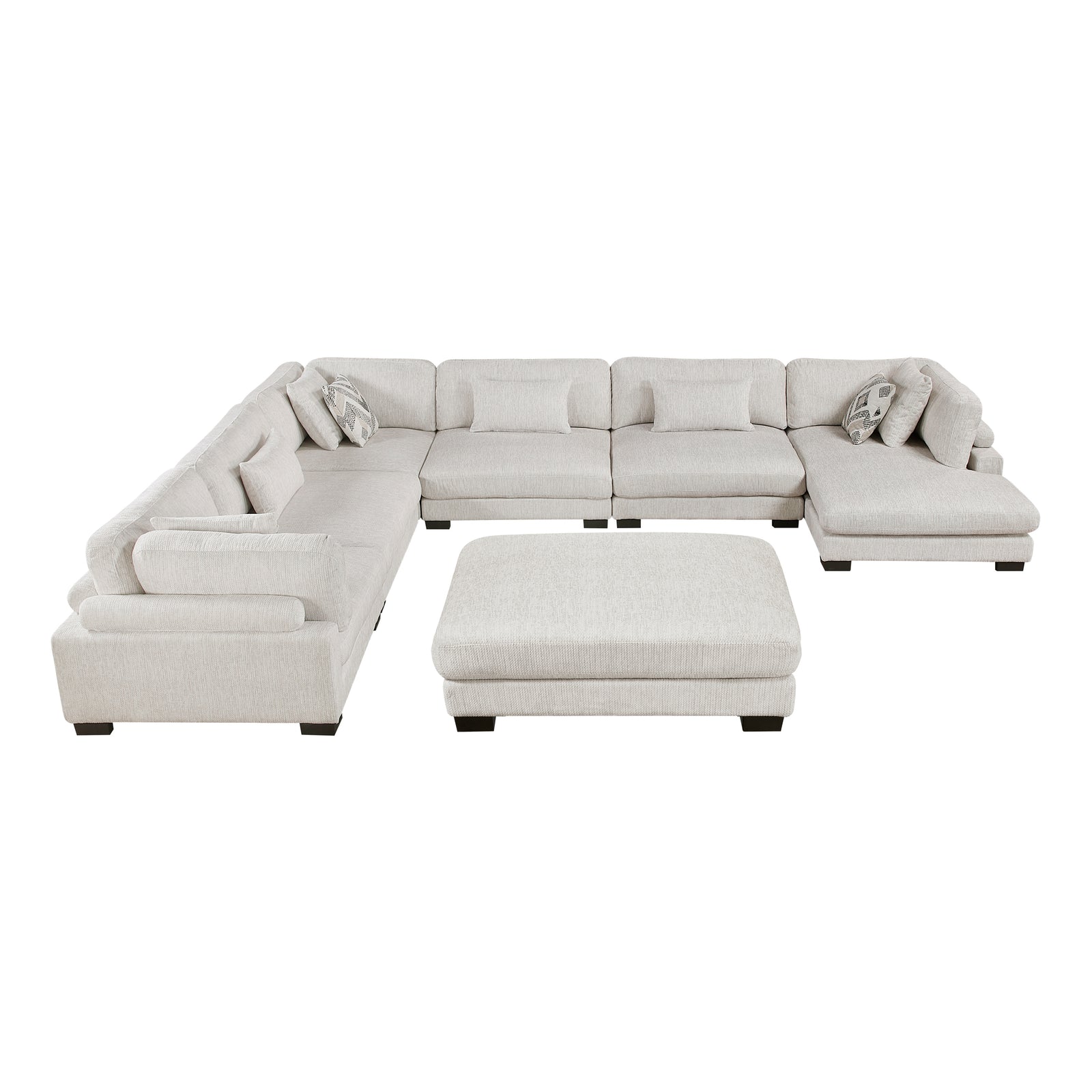Abbeville 7-Piece Microfiber Modular Sectional Sofa with Ottoman