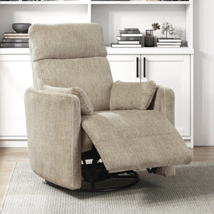 Abbeville Textured Microfiber Swivel Glider Reclining Chair