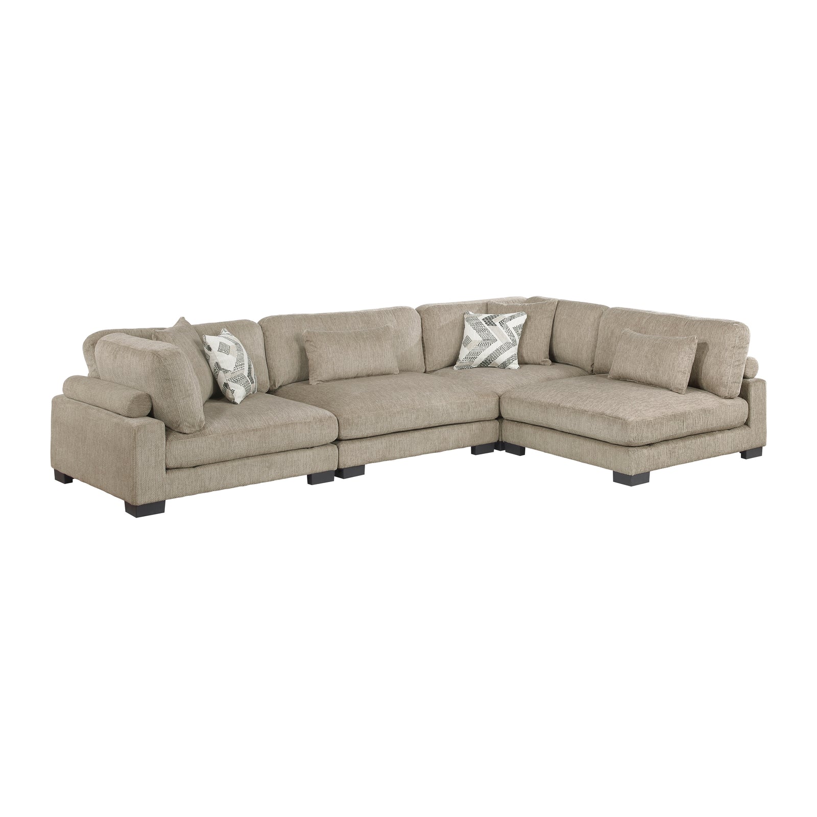 Abbeville  4-Piece Textured Microfiber Modular Sectional