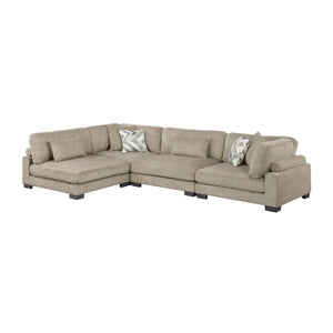 Abbeville  4-Piece Textured Microfiber Modular Sectional