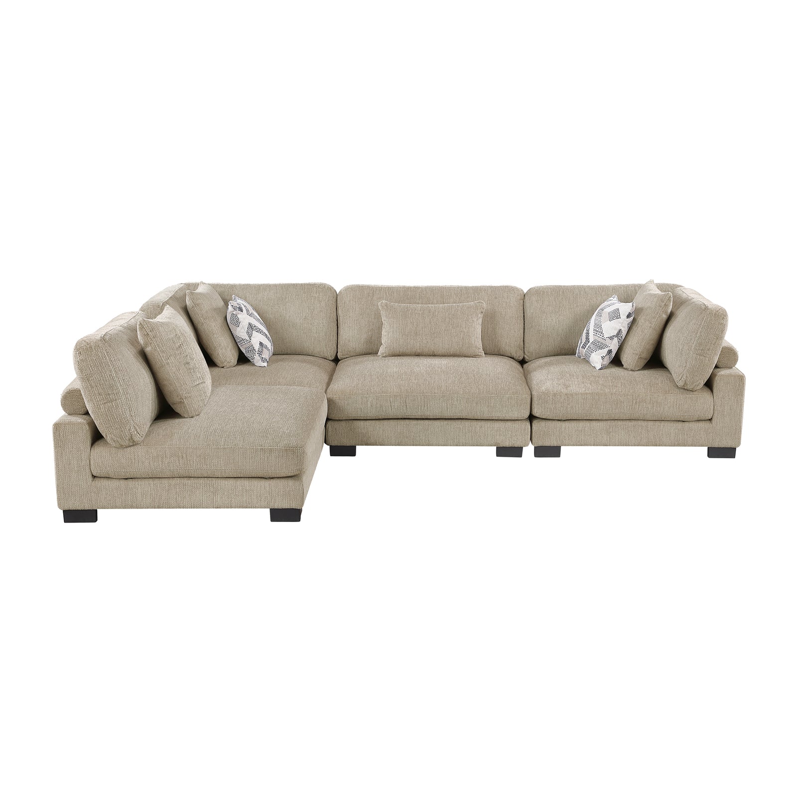 Abbeville  4-Piece Textured Microfiber Modular Sectional