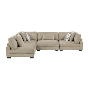 Abbeville  4-Piece Textured Microfiber Modular Sectional