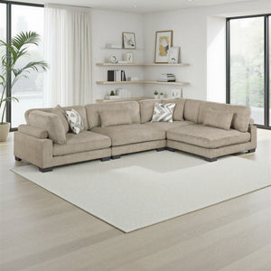 Abbeville  4-Piece Textured Microfiber Modular Sectional