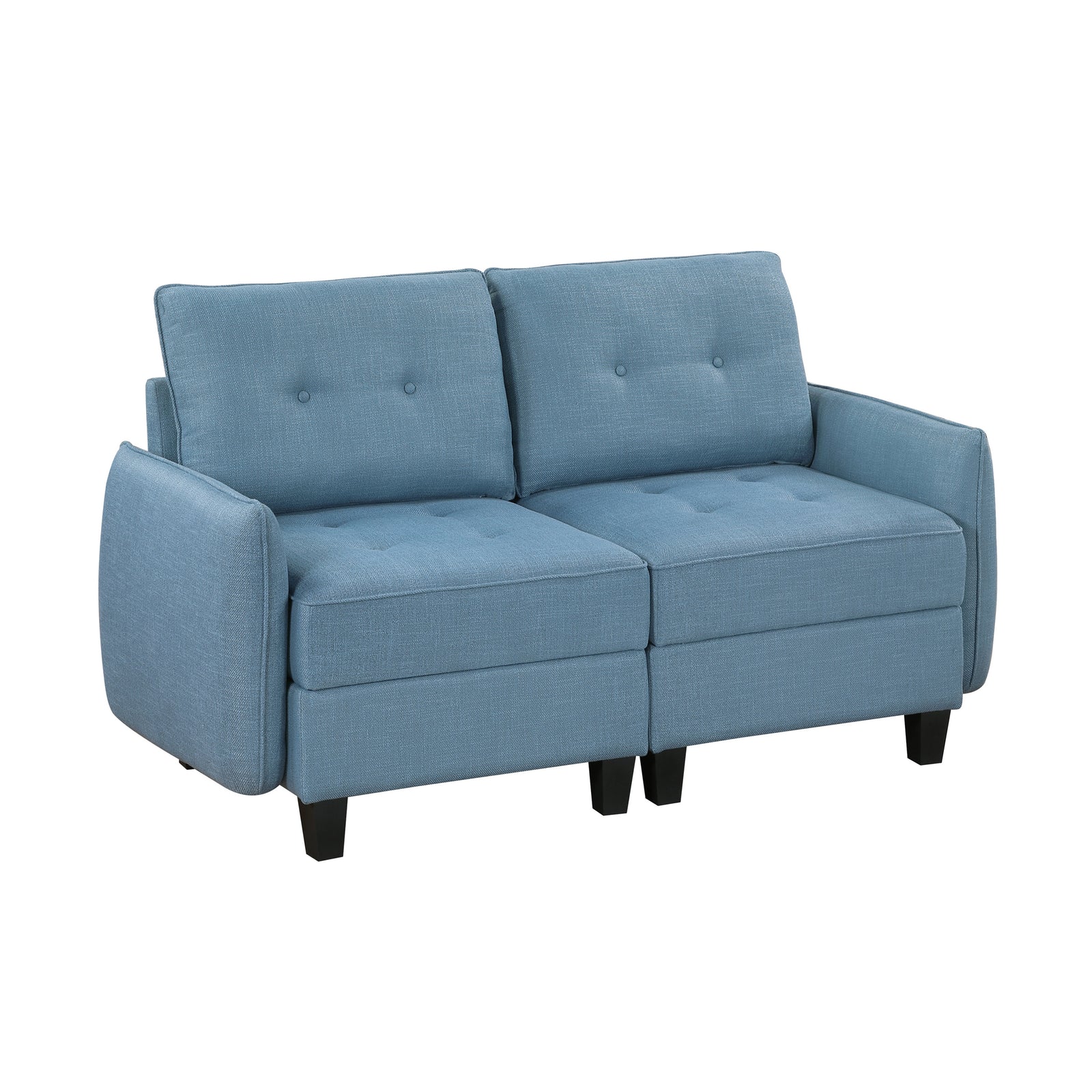 Dorian Textured Fabric Living Room Loveseat