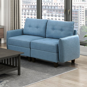 Dorian Textured Fabric Living Room Loveseat