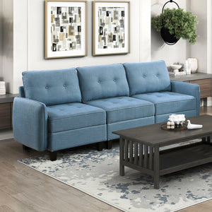 Dorian Textured Fabric Living Room Sofa