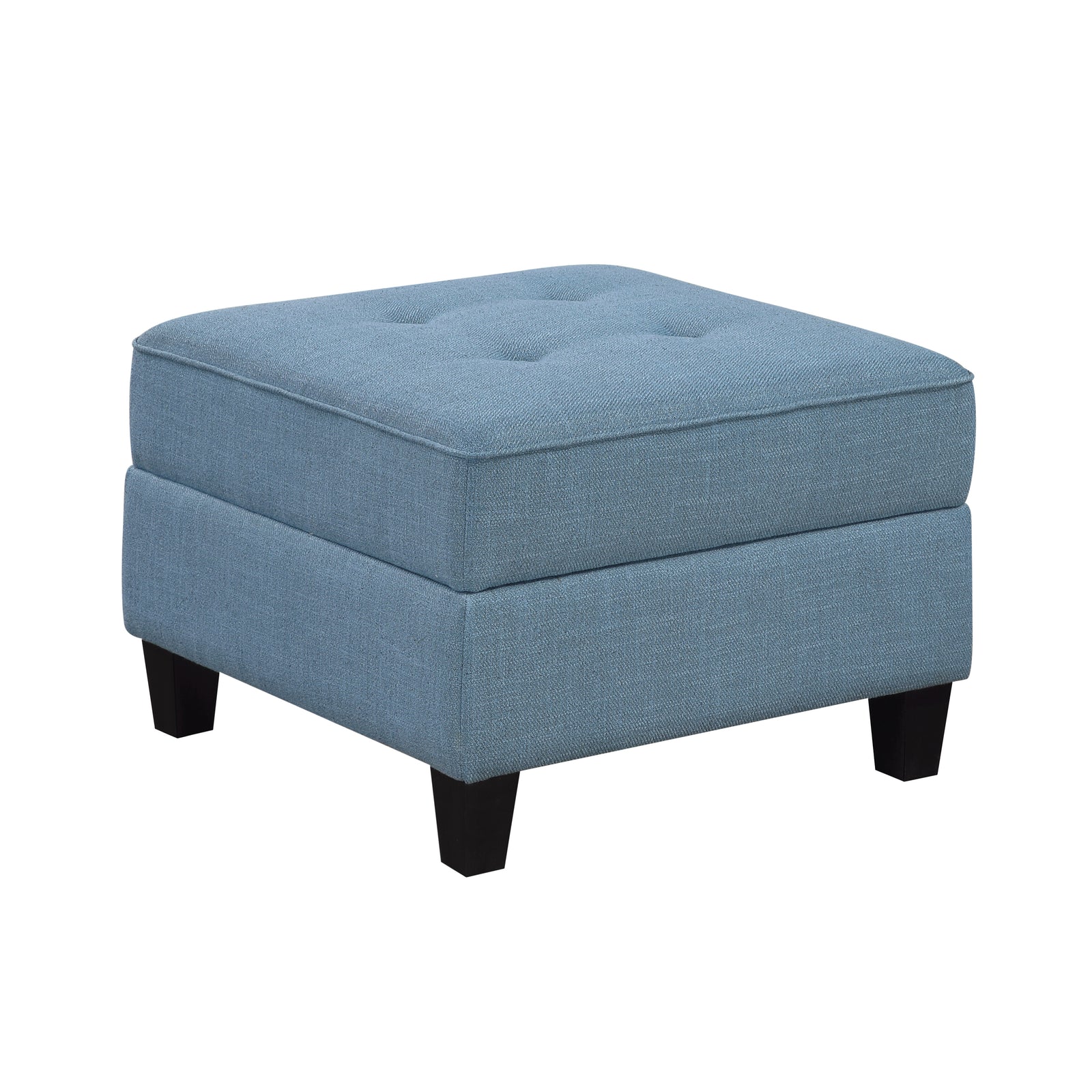 Dorian Textured Fabric Ottoman with Storage