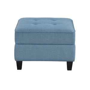 Dorian Textured Fabric Ottoman with Storage