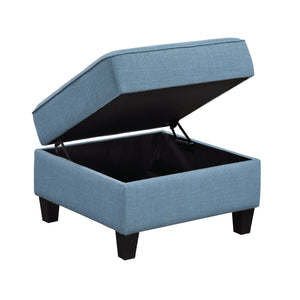 Dorian Textured Fabric Ottoman with Storage
