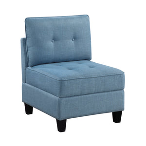 Dorian Textured Fabric Armless Chair with Storage