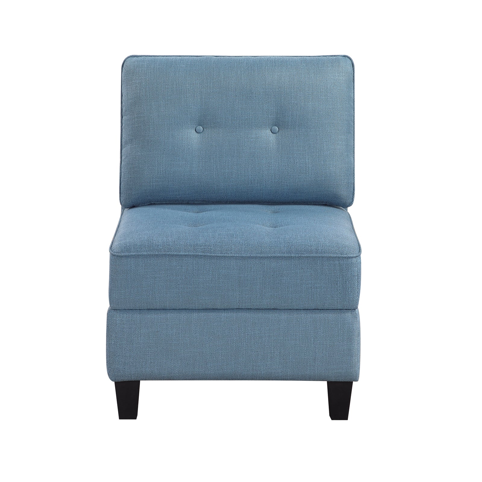 Dorian Textured Fabric Armless Chair with Storage