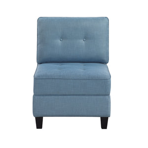 Dorian Textured Fabric Armless Chair with Storage