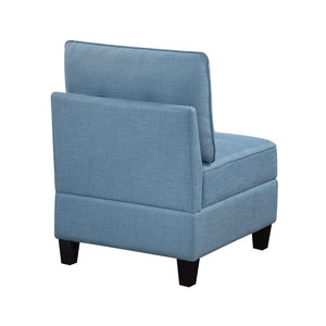 Dorian Textured Fabric Armless Chair with Storage