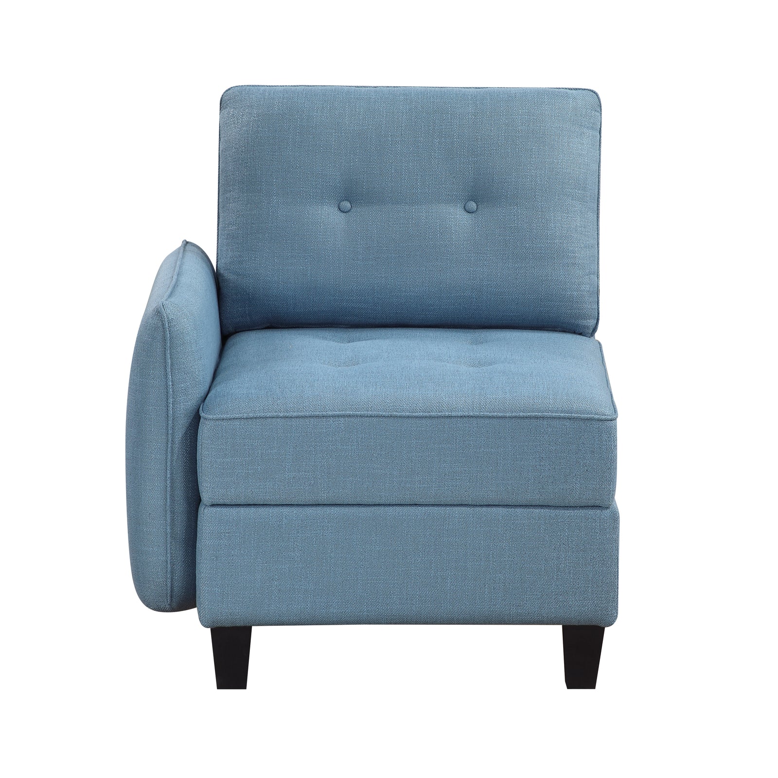 Dorian Textured Fabric Reversible Chair with One Arm and Storage