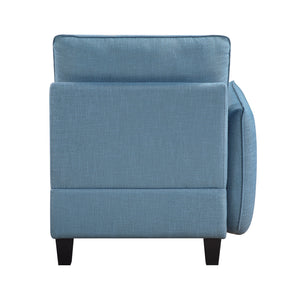 Dorian Textured Fabric Reversible Chair with One Arm and Storage
