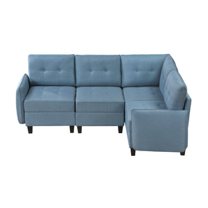 Dorian 4-Piece Textured Fabric Sectional with Storage