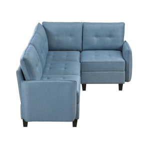 Dorian 4-Piece Textured Fabric Sectional with Storage