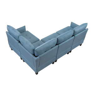 Dorian 4-Piece Textured Fabric Sectional with Storage