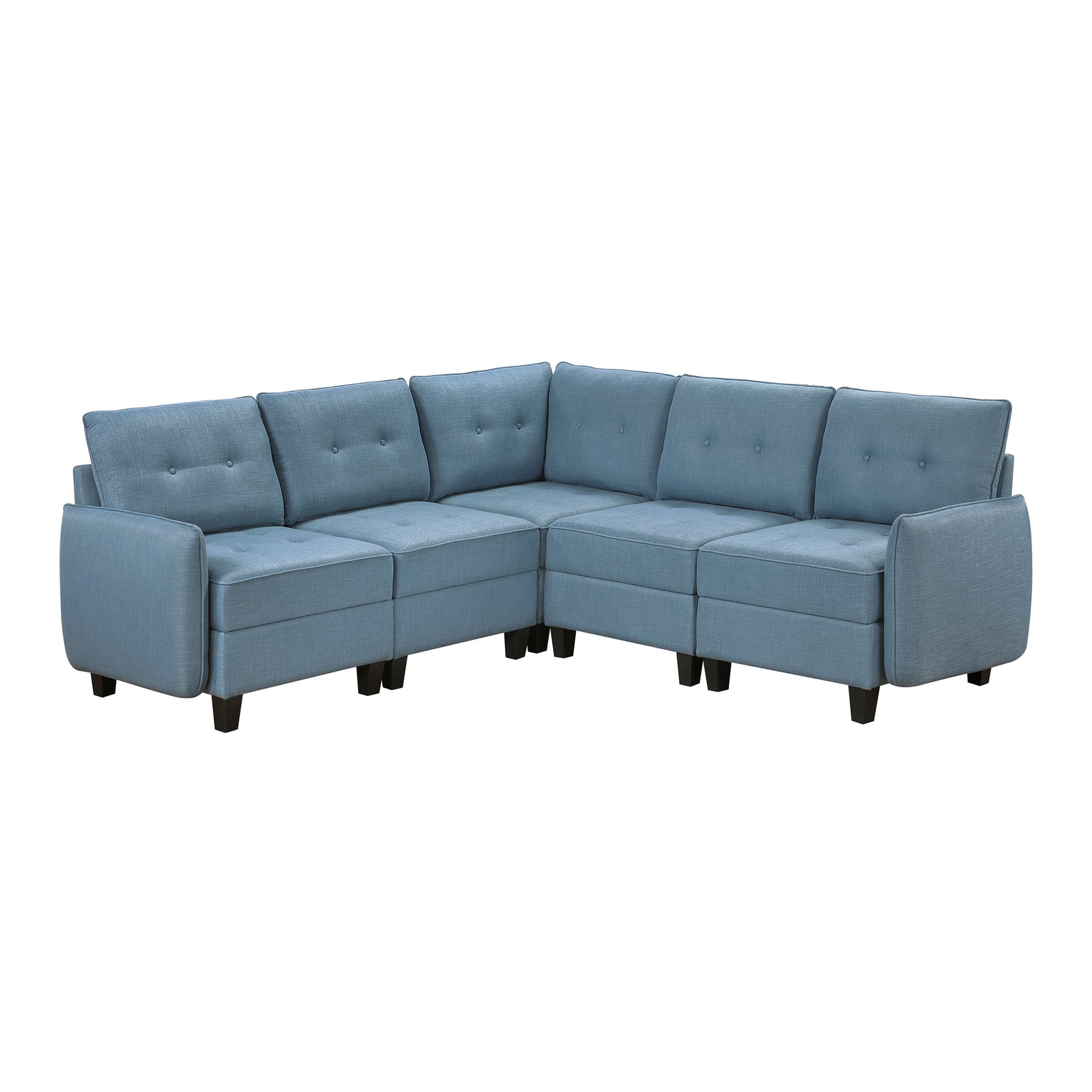 Dorian 5-Piece Textured Fabric Sectional with Storage
