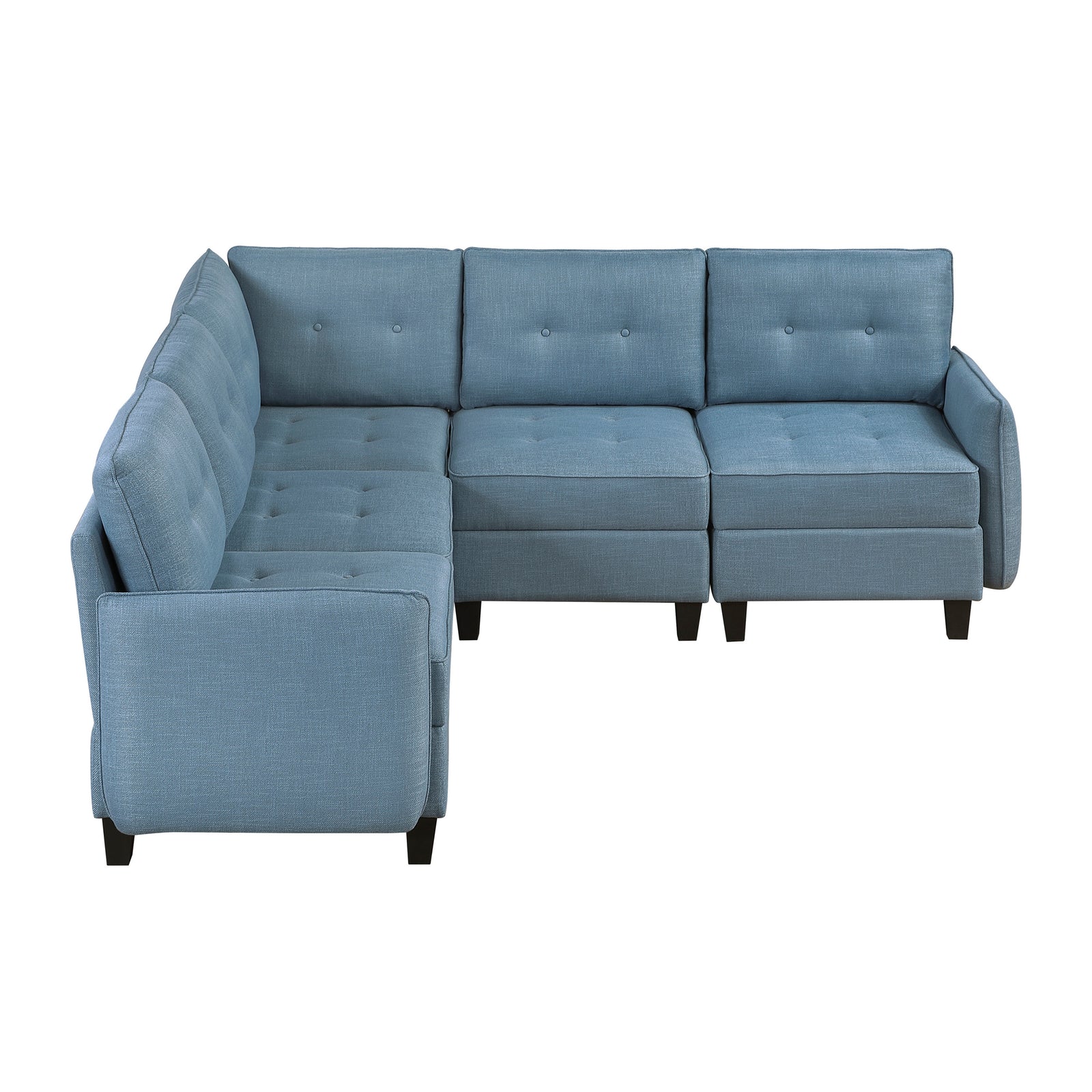 Dorian 5-Piece Textured Fabric Sectional with Storage