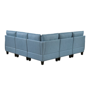 Dorian 5-Piece Textured Fabric Sectional with Storage