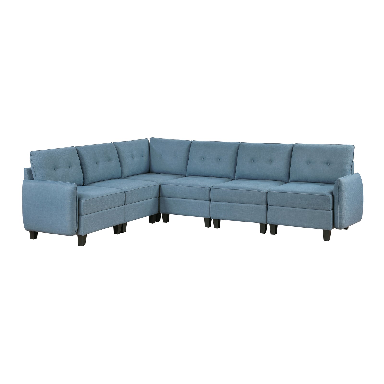 Dorian 6-Piece Textured Fabric Sectional with Storage