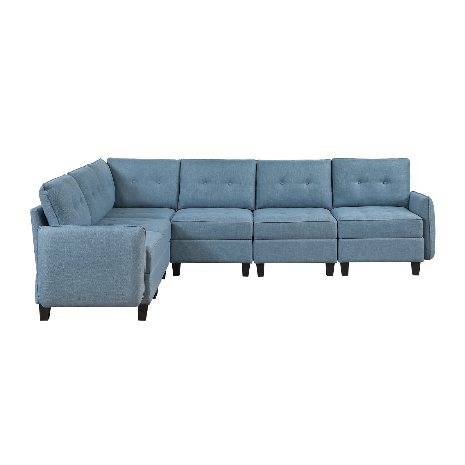 Dorian 6-Piece Textured Fabric Sectional with Storage