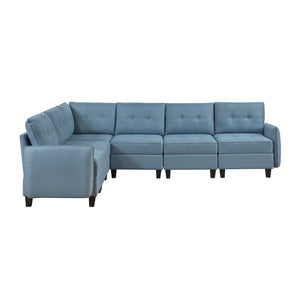 Dorian 6-Piece Textured Fabric Sectional with Storage